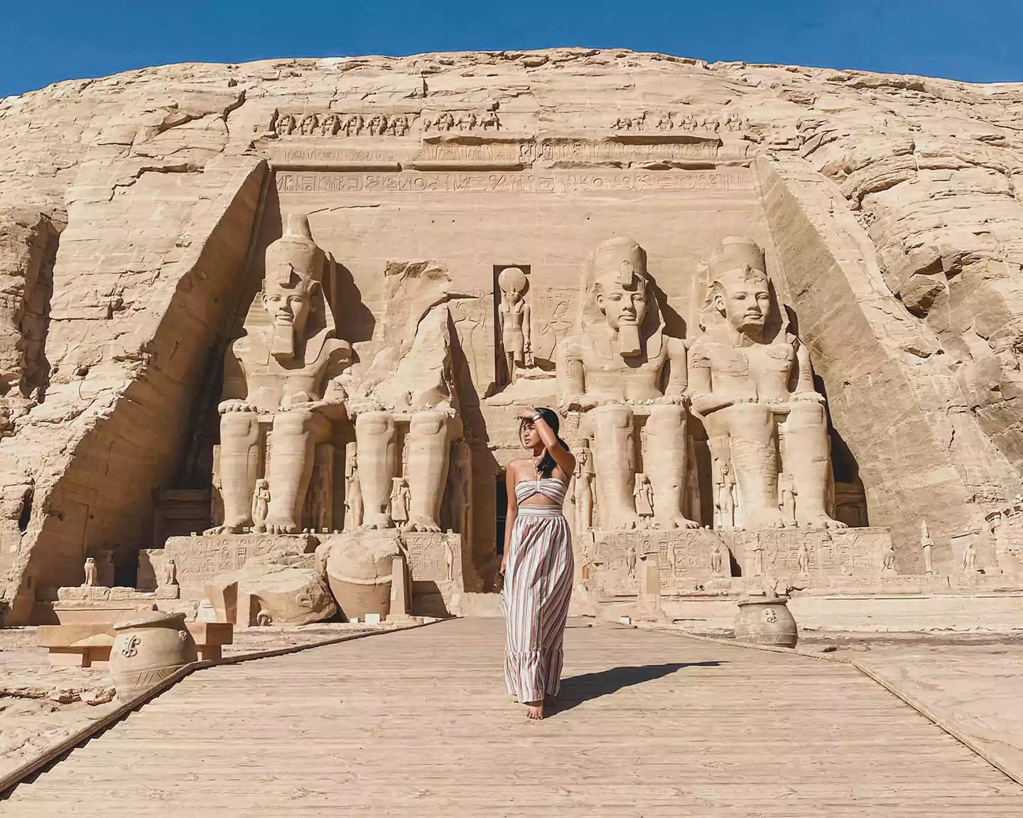 Kim the Philippines at Abu Simbel with iEgypt tours and travels