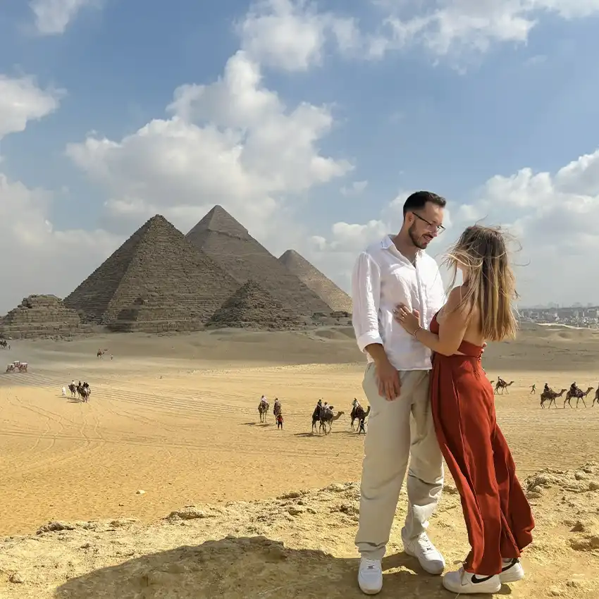 Couples at the pyramids