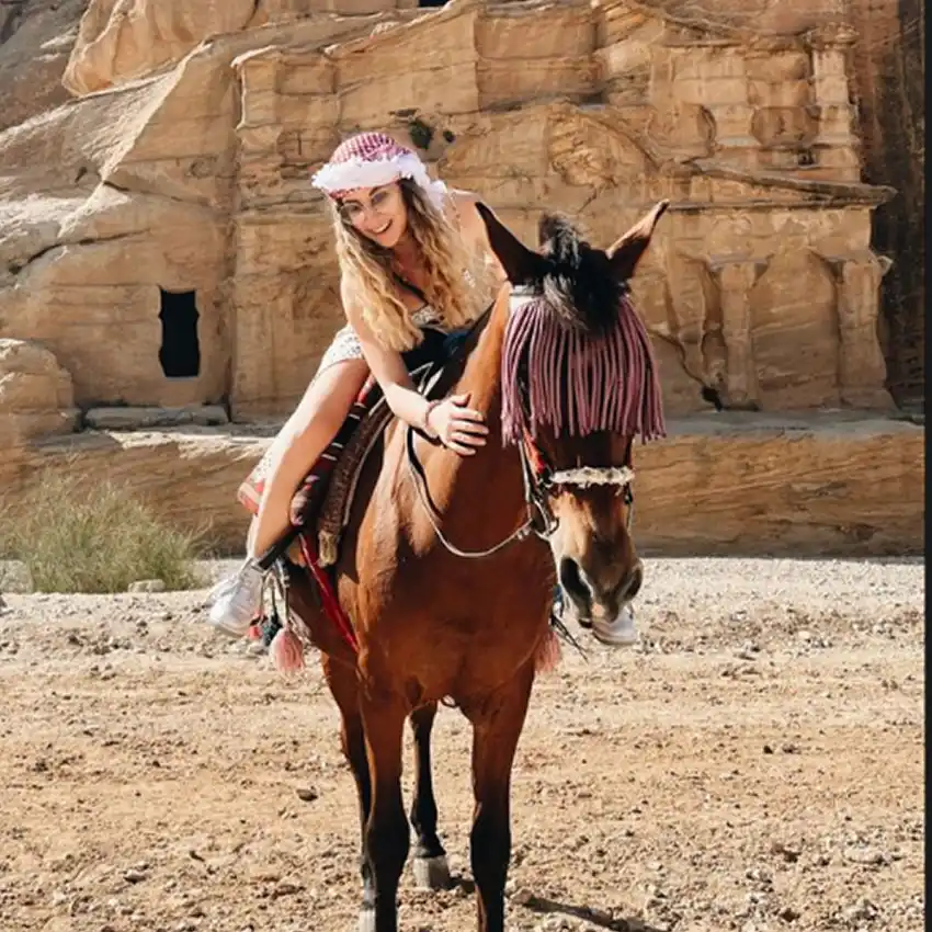 Woman riding horse Jerash Ancient City