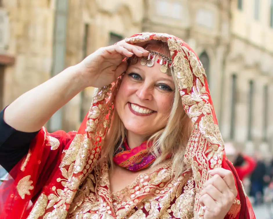 German Traveler in Cairo and wearing Egyptian outfit