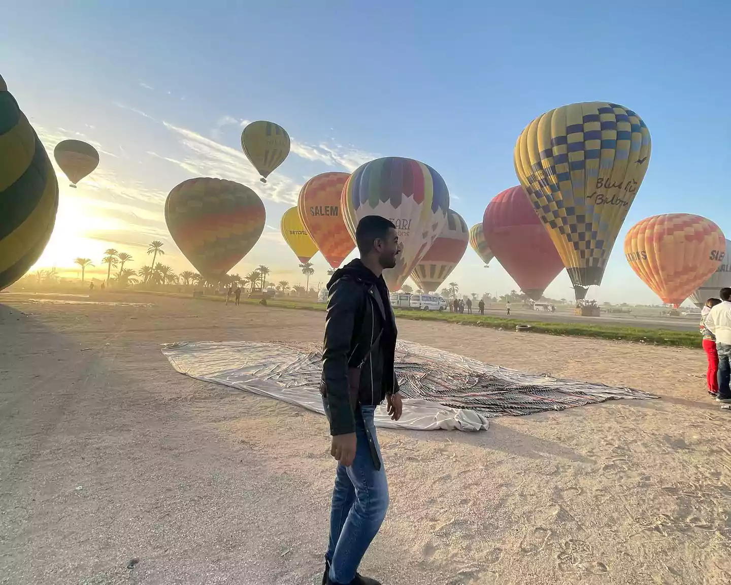 Hot-air balloons at sunrise over Luxor on an 11-day Egypt itinerary
