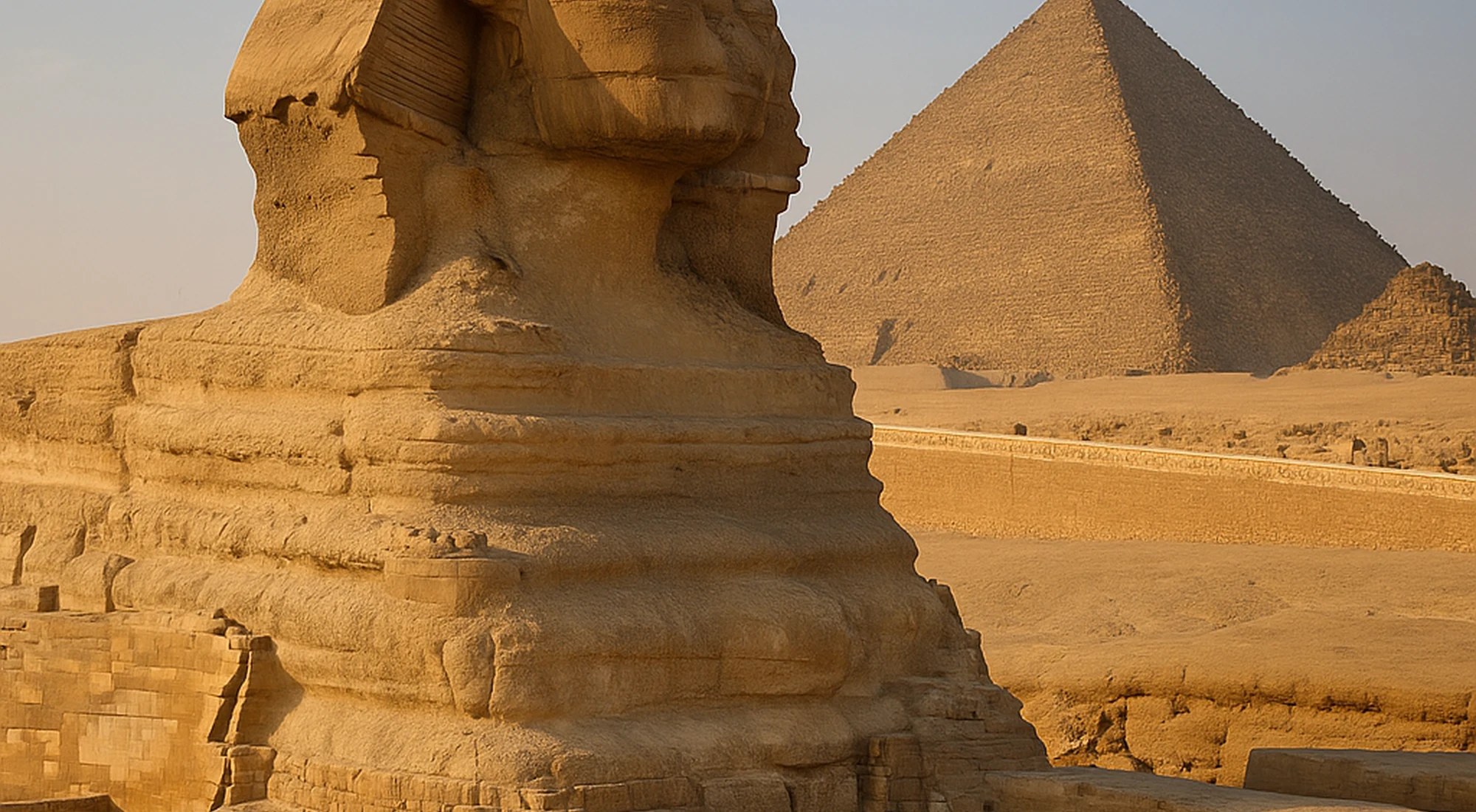 The Sphinx and the Great Pyramid at Giza