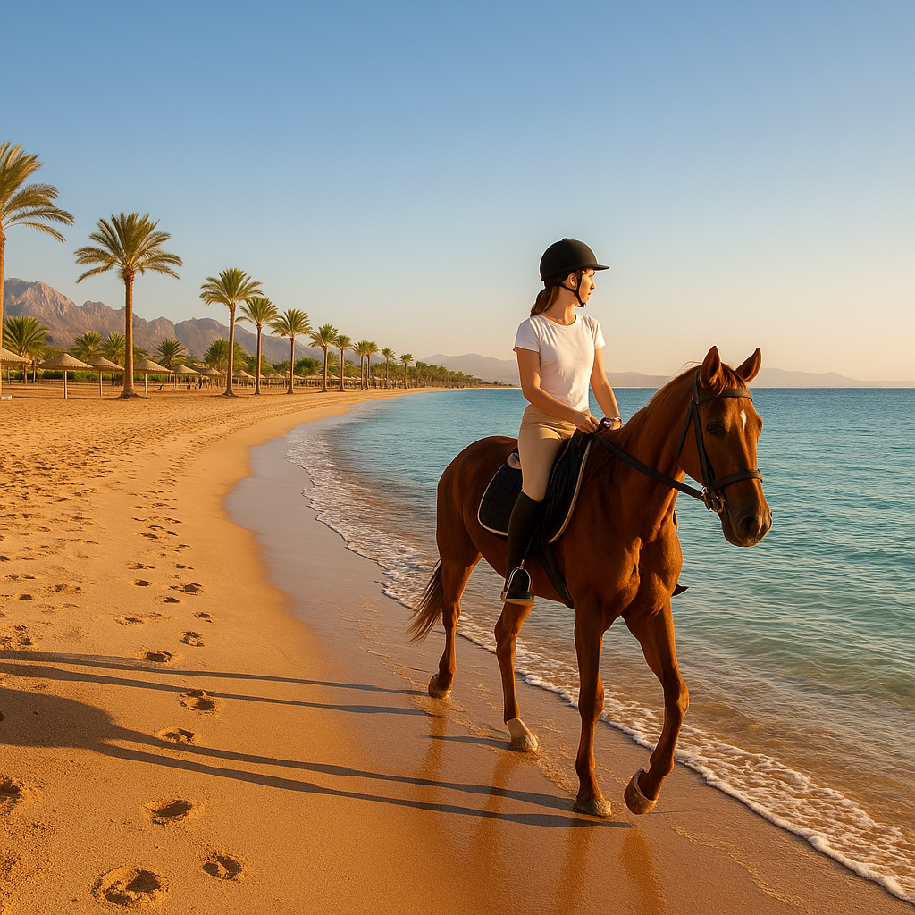 Paseo a caballo junto al mar en Sharm el Sheij