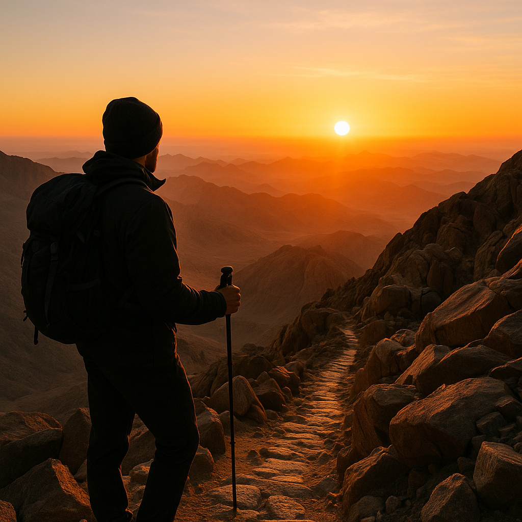 Amanecer desde la cima del monte Sinaí