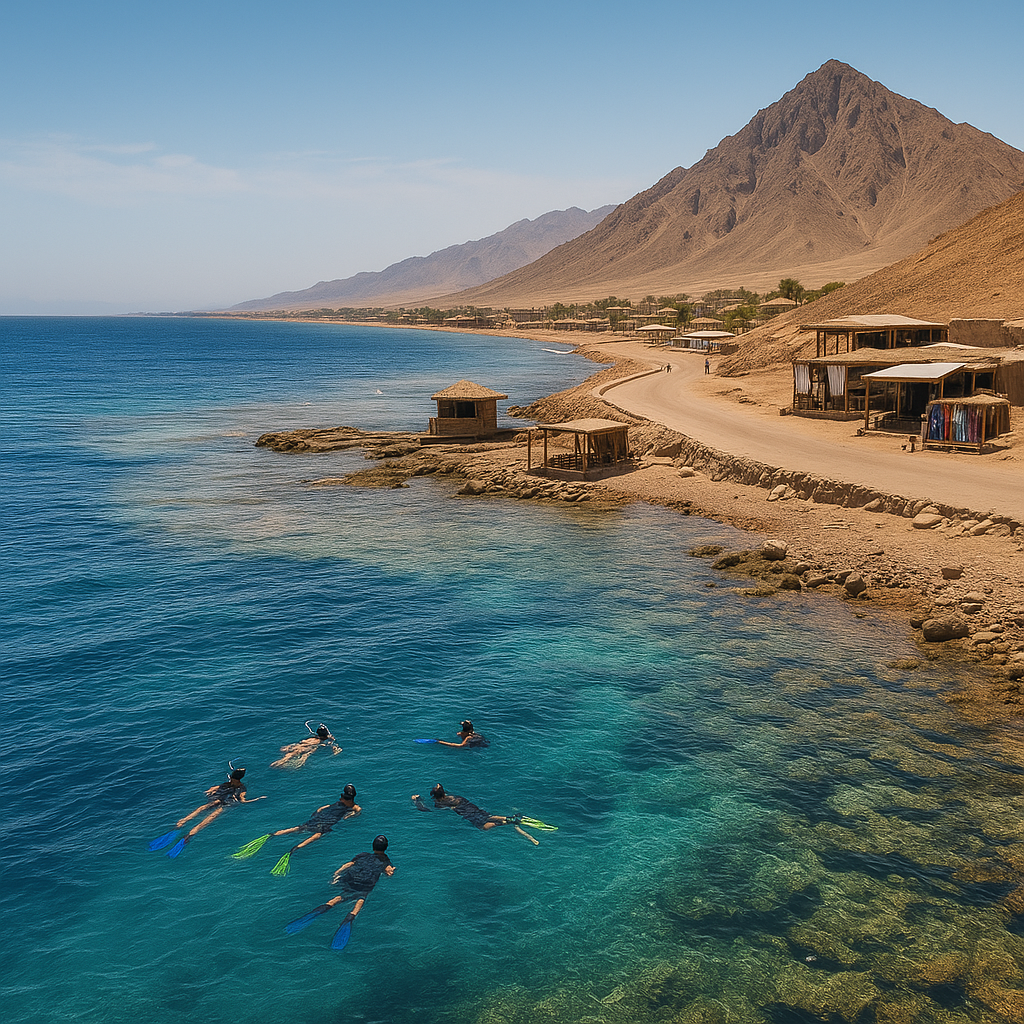 Piscinas naturales de Three Pools en la costa de Dahab
