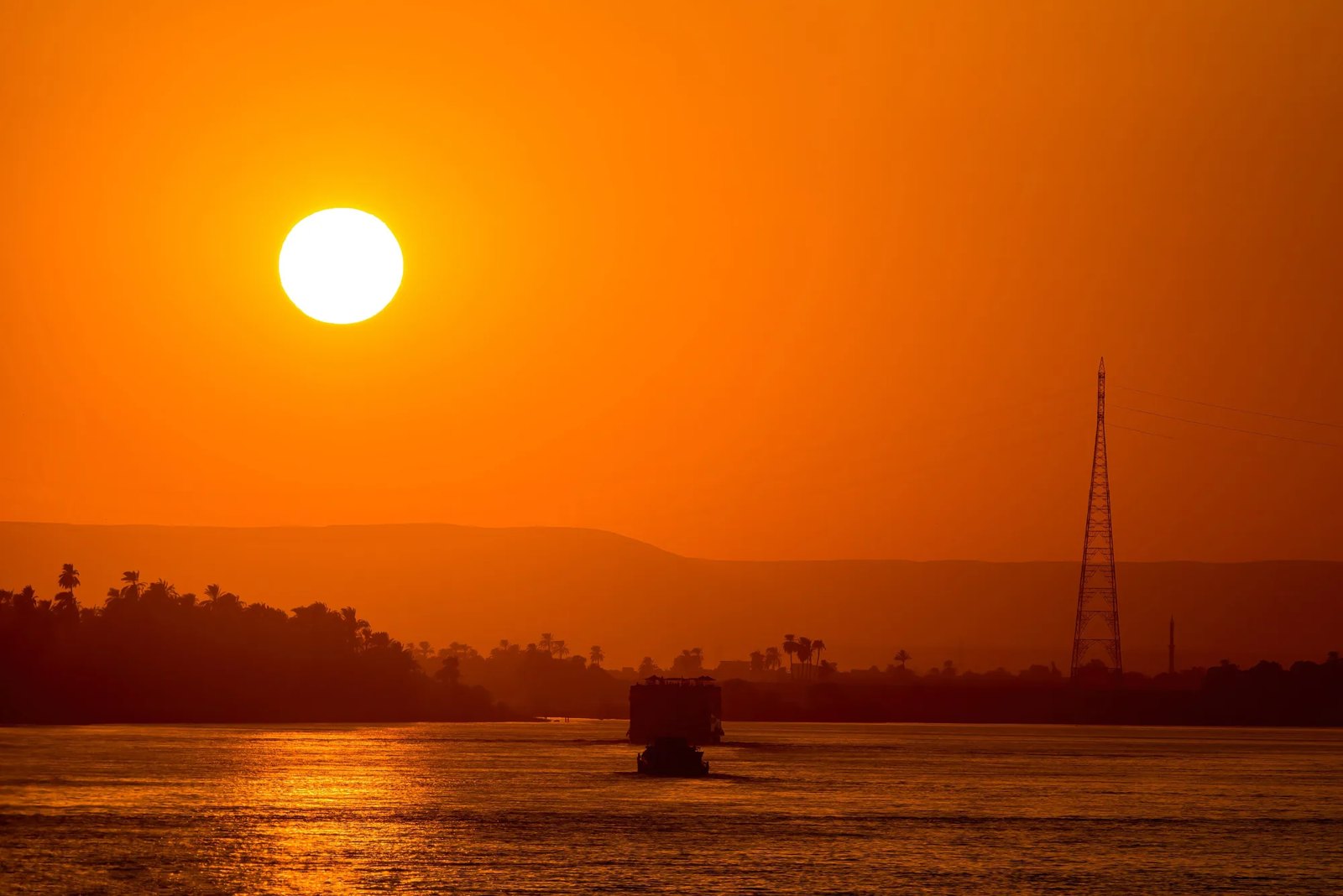 Sun setting over the Nile
