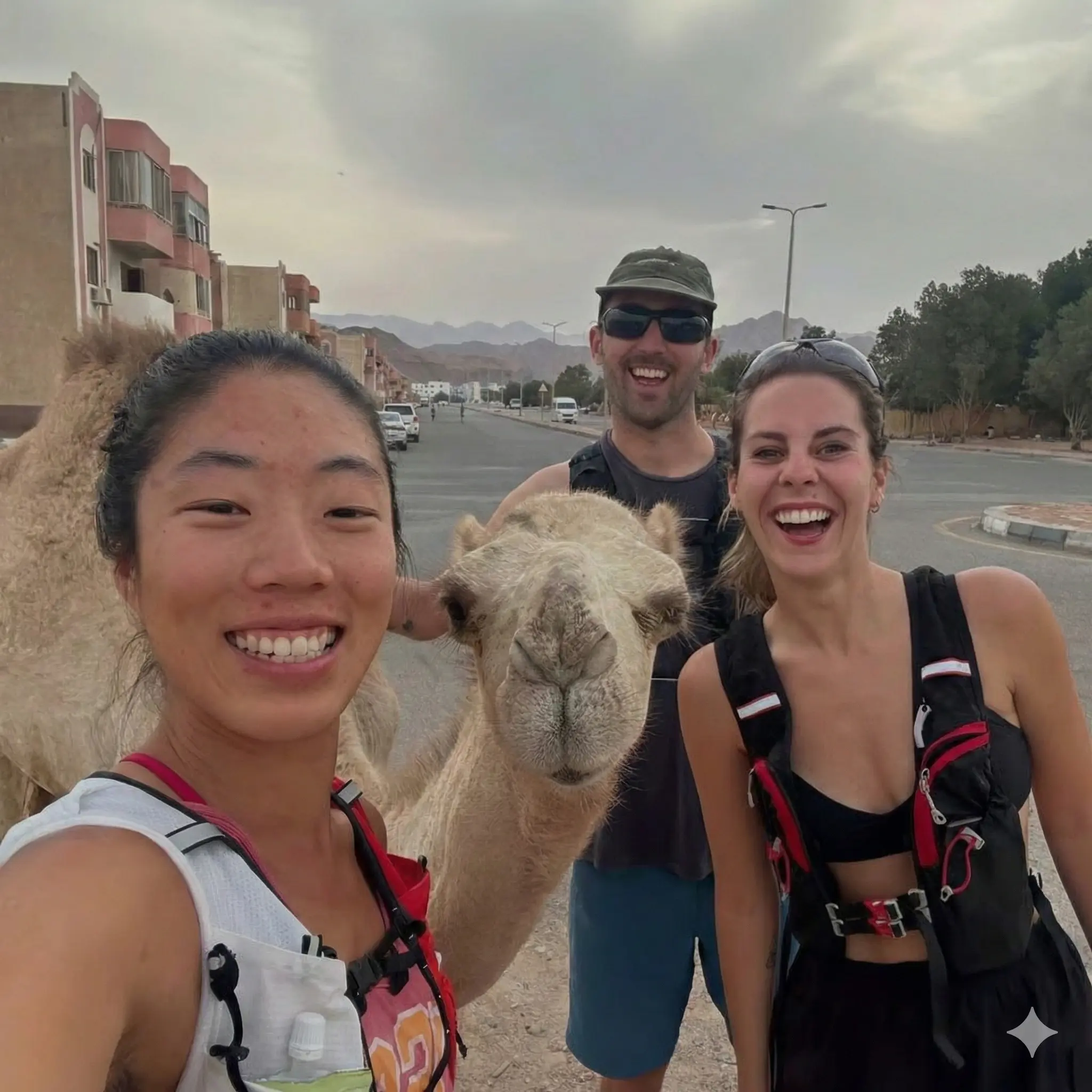 Beatiful blogger visiting the pyramids of Giza with iEgypt tours and travels